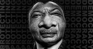 Congo-Brazzaville’s president, Denis Sassou Nguesso, Nguesso, Africa, democracy, voting, elections, collage, photomontage, illustration, JimGill, Paul Jacob, Common Sense