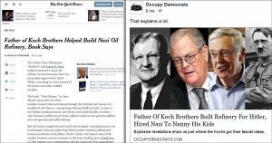 Koch brothers, Nazi, New York Times, shame, Common Sense, illustration