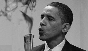 obama blowing smoke