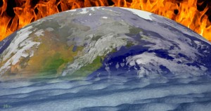 Global warming, climate change, illustration