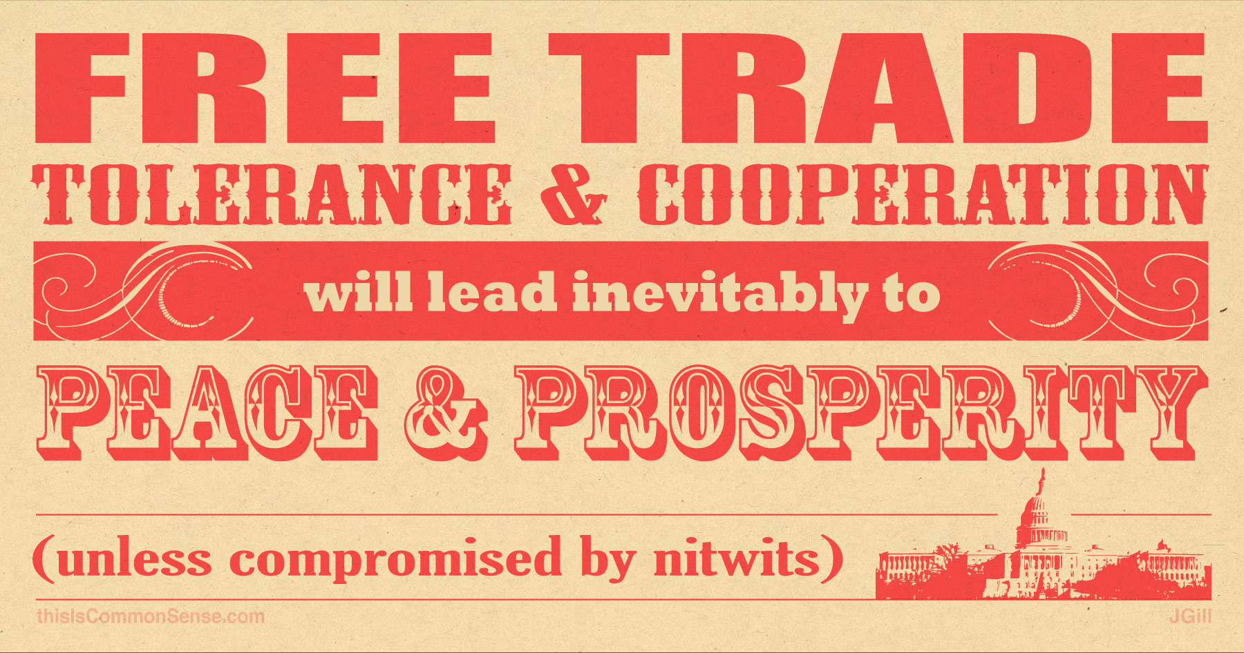 Free Trade, Tolerance and Cooperation lead to Peace and Prosperity