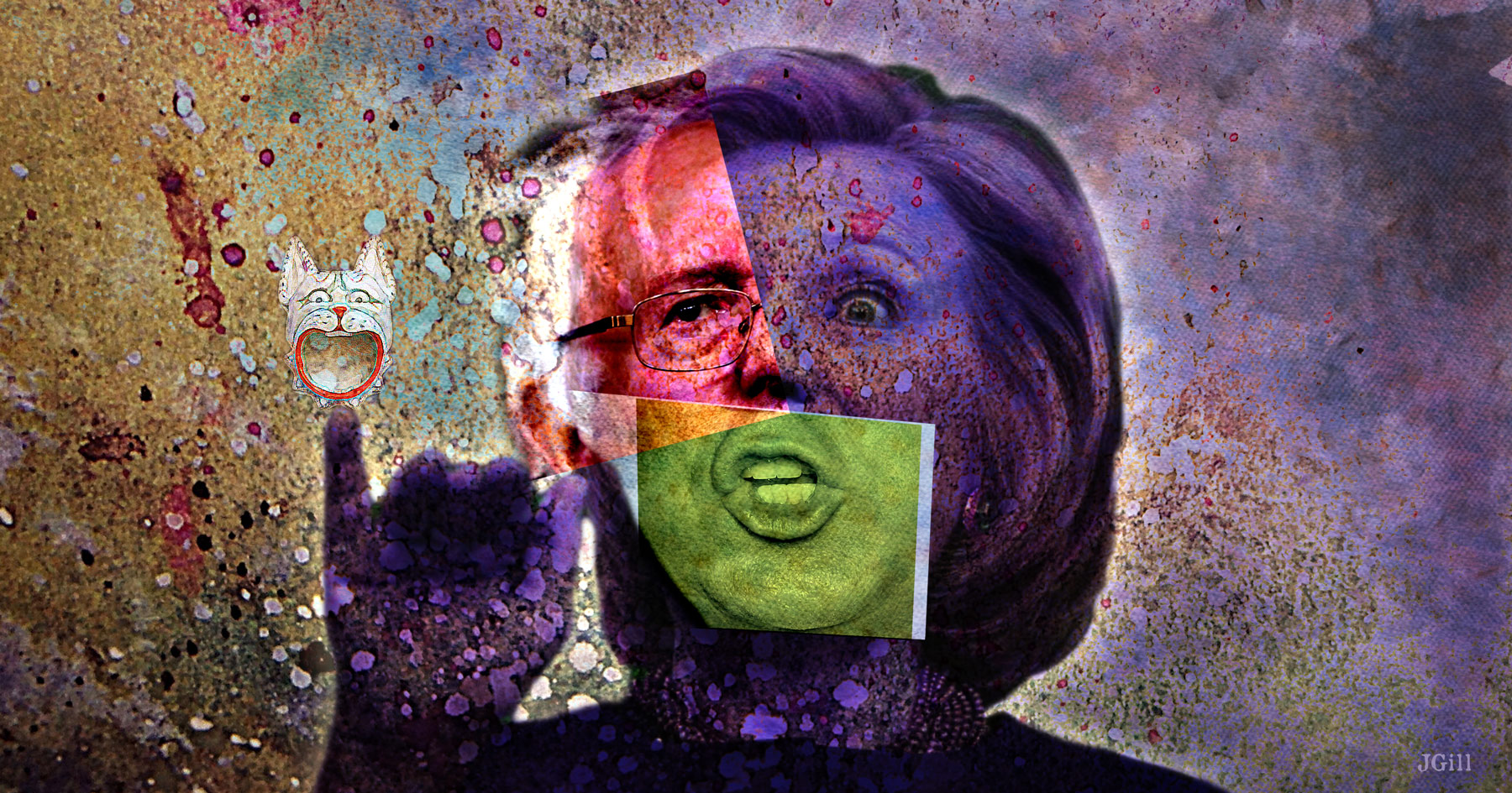 Presidential Weirdness, collage, photomontage, http://cognitivebiasparade.prosite.com/, Paul Jacob, James Gill, Presidential Race, political, politics