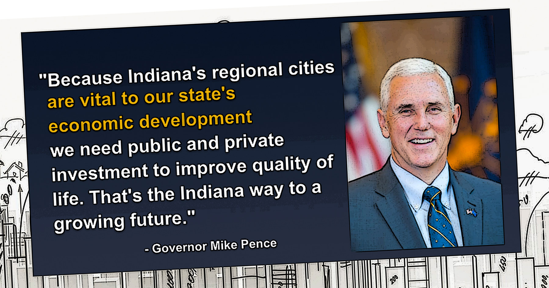 Indiana, pork, Mike Pence, Regional Cities initiative, Common Sense, illustration