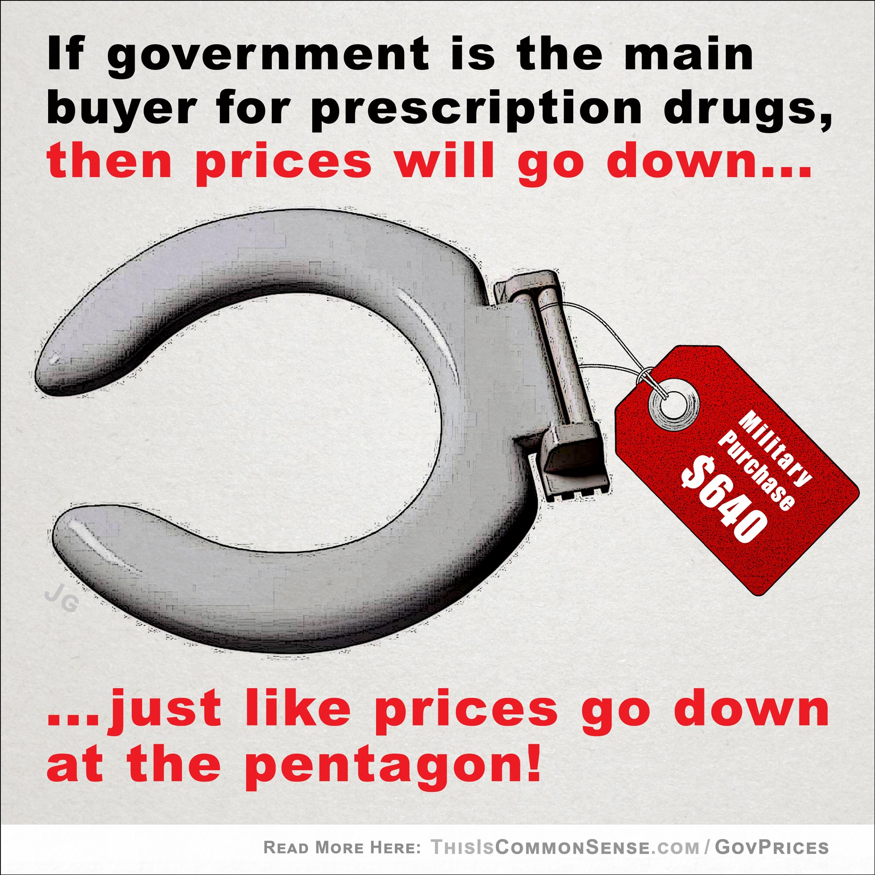 government efficiency, military spending, drug prices, subscription drugs, monopsony, Common Sense, meme