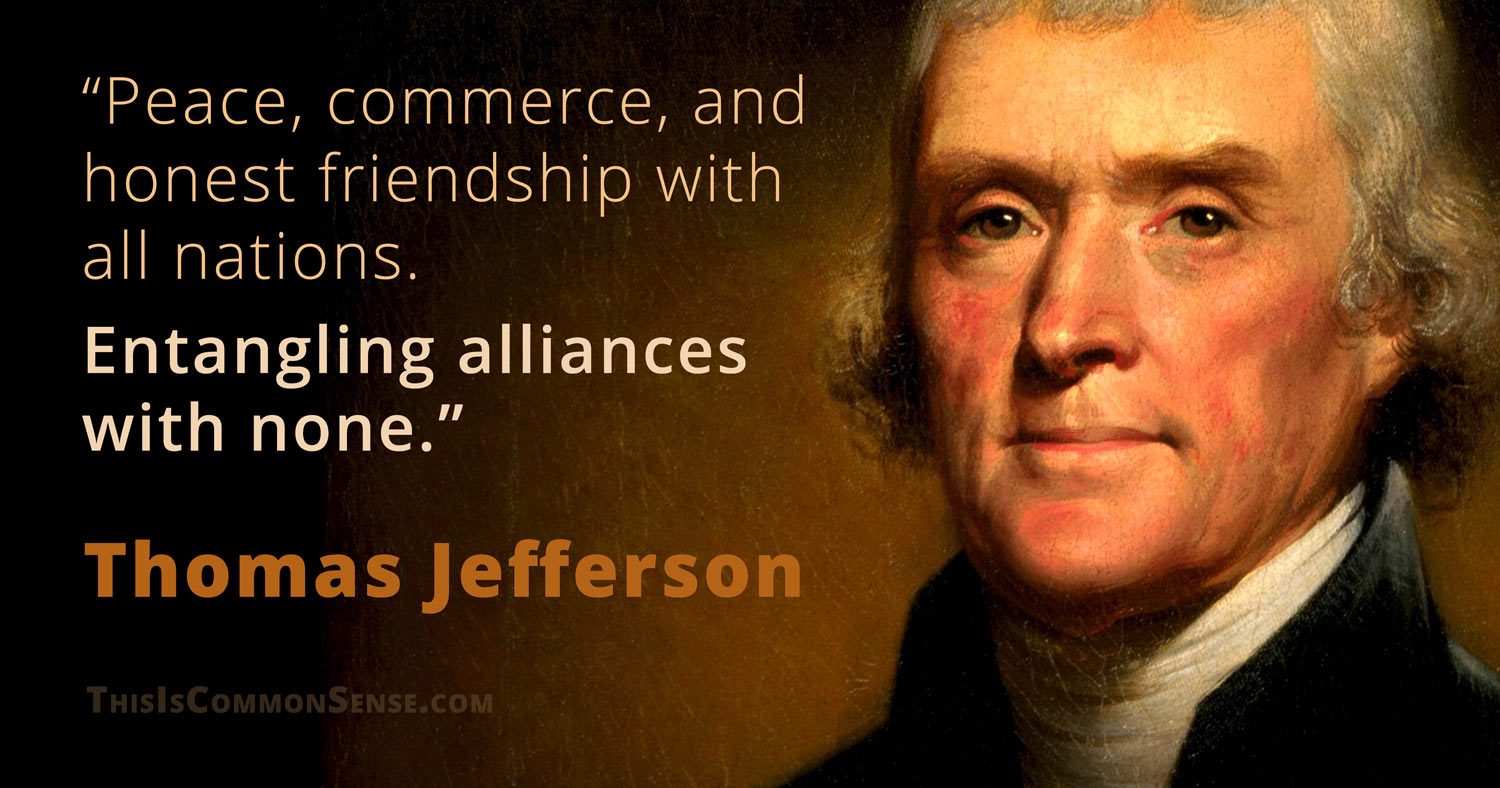 Donald Trump, Thomas Jefferson, empire, entangling alliances, meme