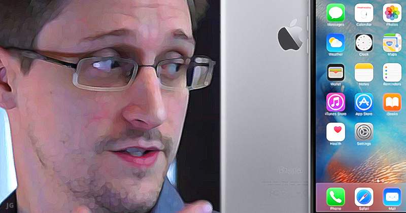 Edward Snowden, iPhone, First Amendment, privacy, Apple, illustration