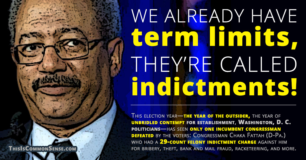 term limits, indictments, democracy, elections, meme, Congressman Chaka Fattah, illustration
