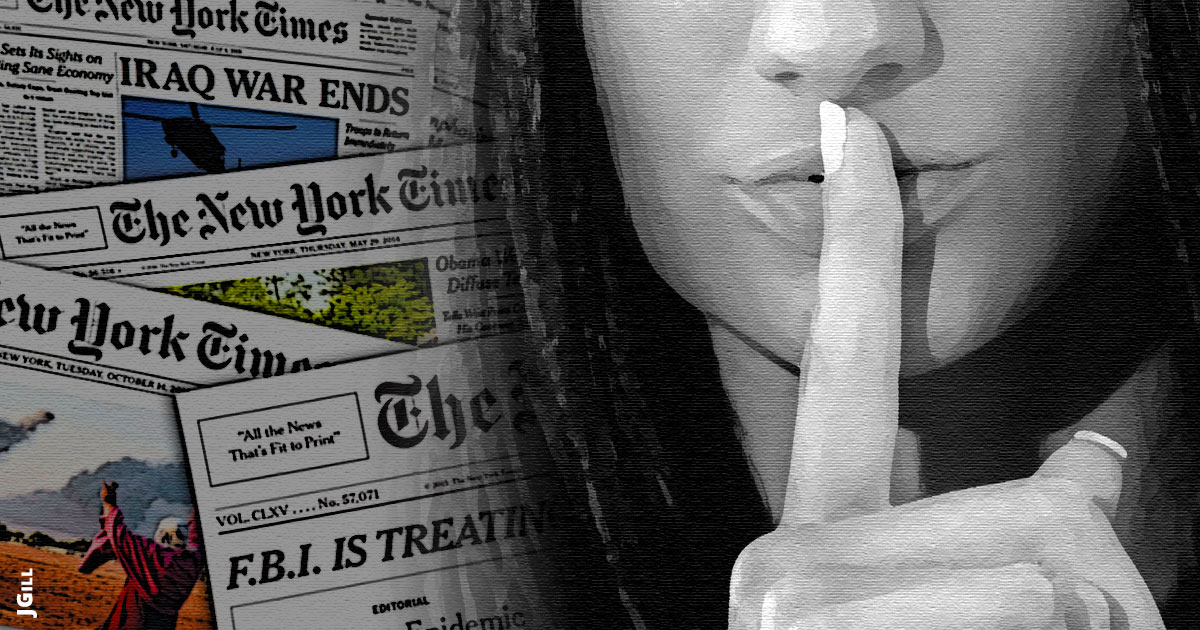 Gray Lady, New York Times, NYT, political correctness, free speech, illustration