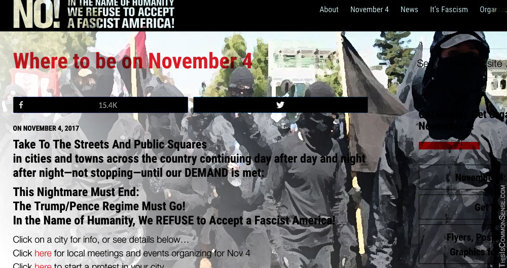 Antifa, fascist, fascism, November 4, protest, coup, overthrow, violence,