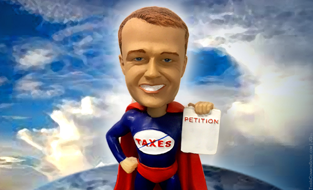 Tim Eyman, doll, petition, taxes, Washington, initiative, democracy, voters