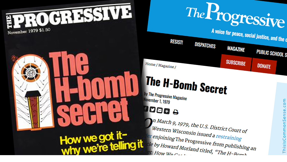 Progressive, magazine, H-Bomb, plans, free speech, First Amendment