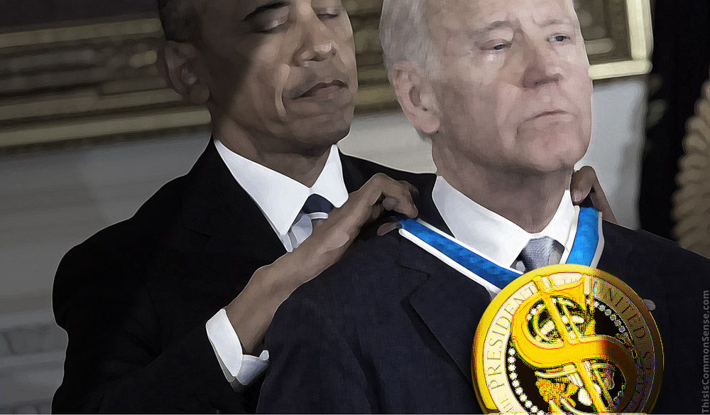 Joe Biden, Obama, medal, money, campaign finance,