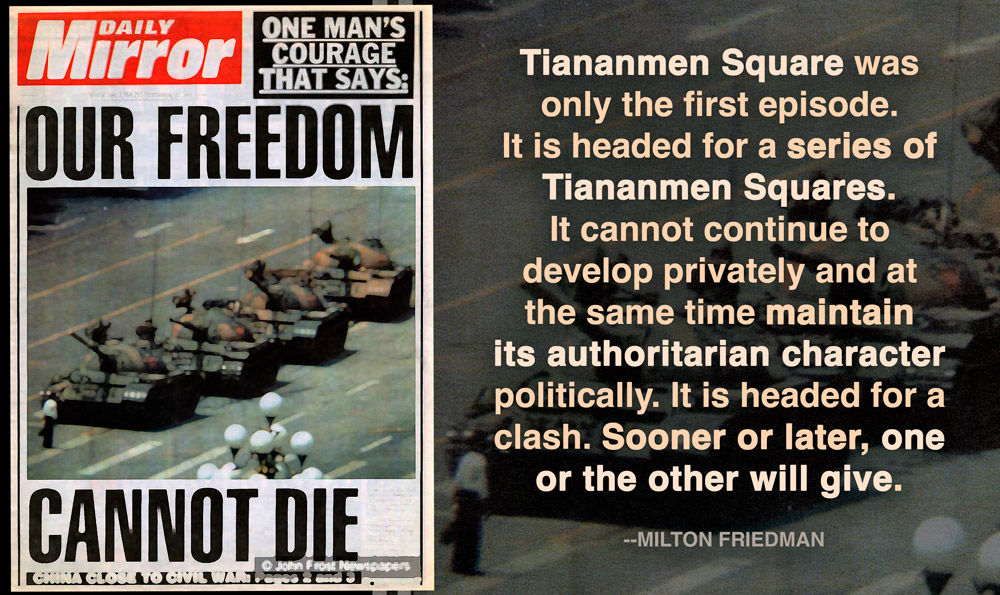 Tiananmen Square, Milton Friedman, China, freedom