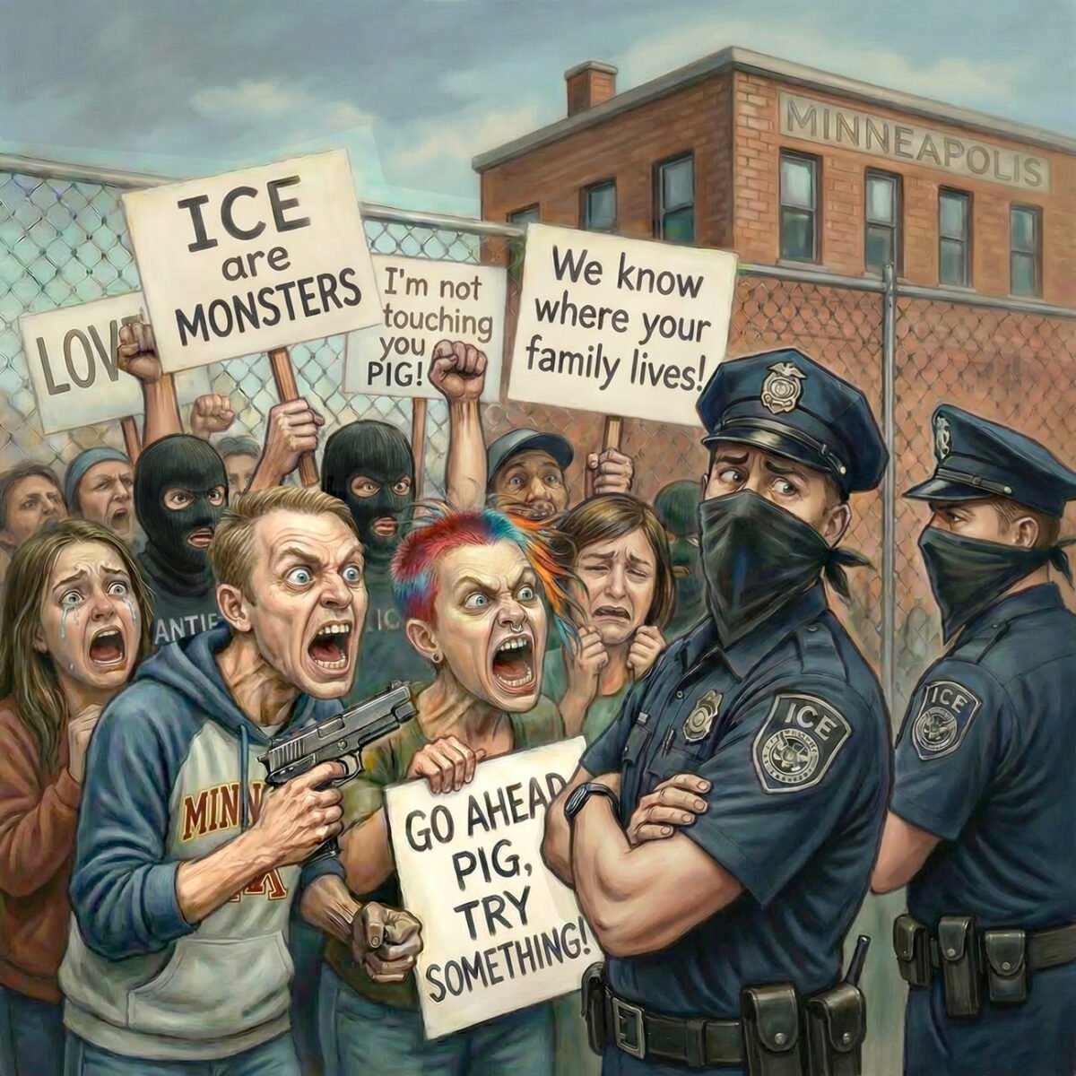ICE, Minnesota, shooting, protest, riot, violence