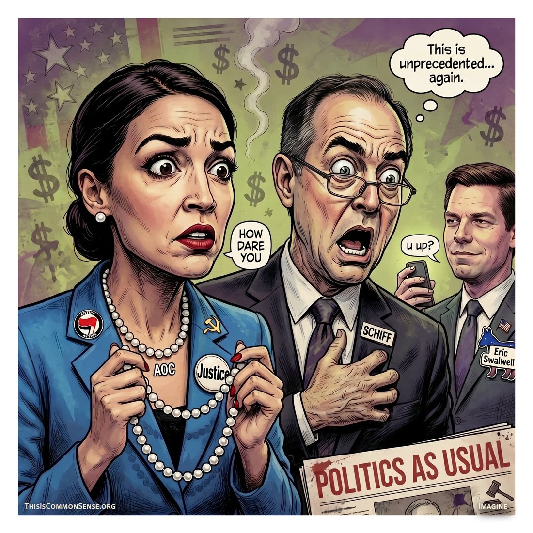 Congress, AOC, Adam Schiff, Eric Swallwell, controversy
