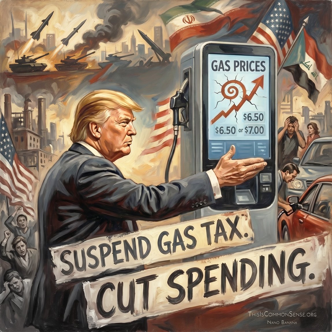 Iran, gas prices, oil, spending, taxes