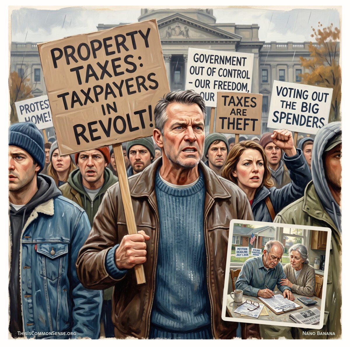 property taxes, protest, revolt, taxes