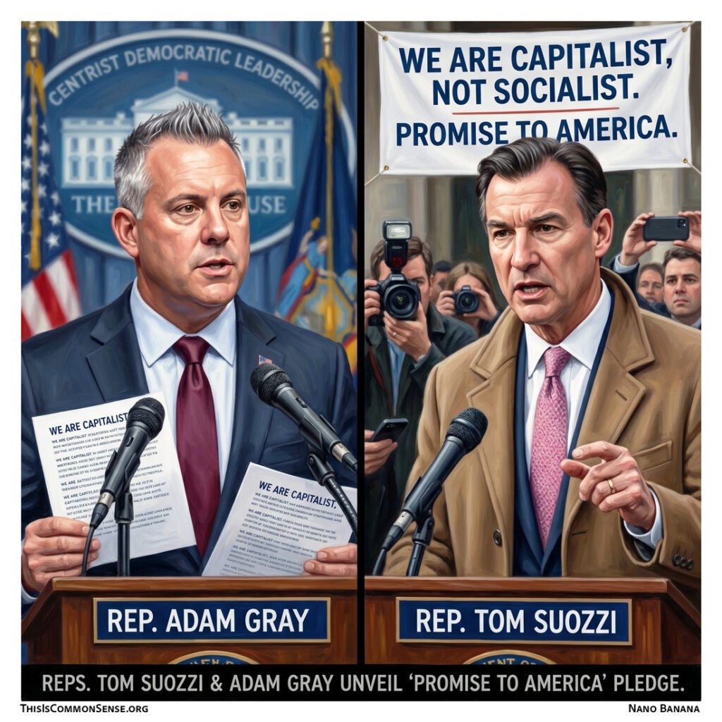 "We Are Capitalist, Not Socialist." Adam Gray, Tom Suozzi, Democratic Party