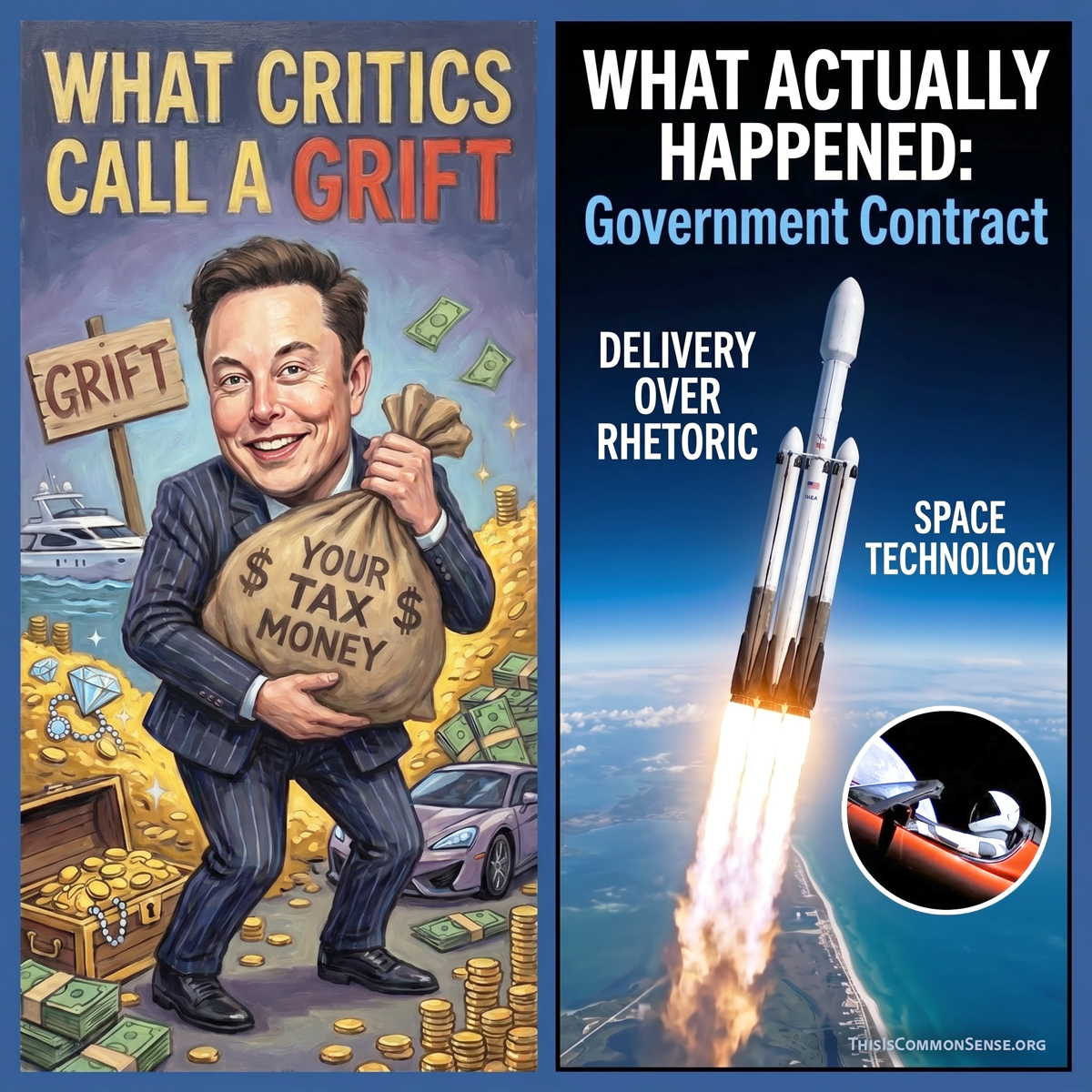 Elon Musk, grift, government contract, private enterprise, taxes, technology