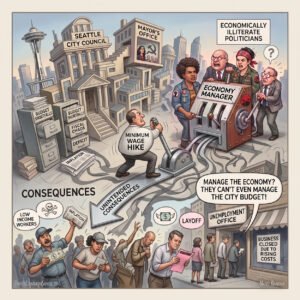 Seattle, minimum wage, regulations, bureaucracy, unintended consequences