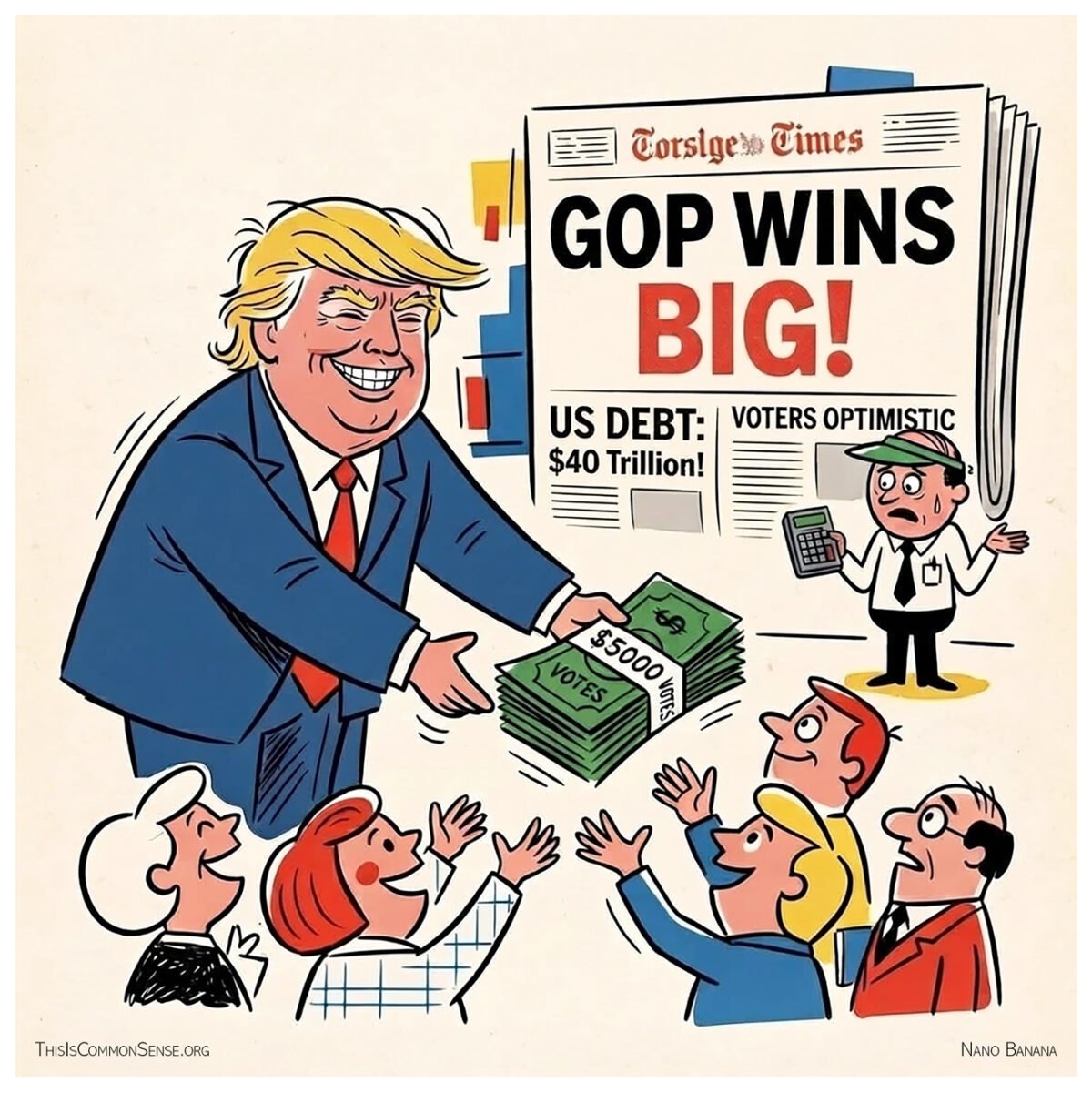 Trump, $5000, bribe, National Debt