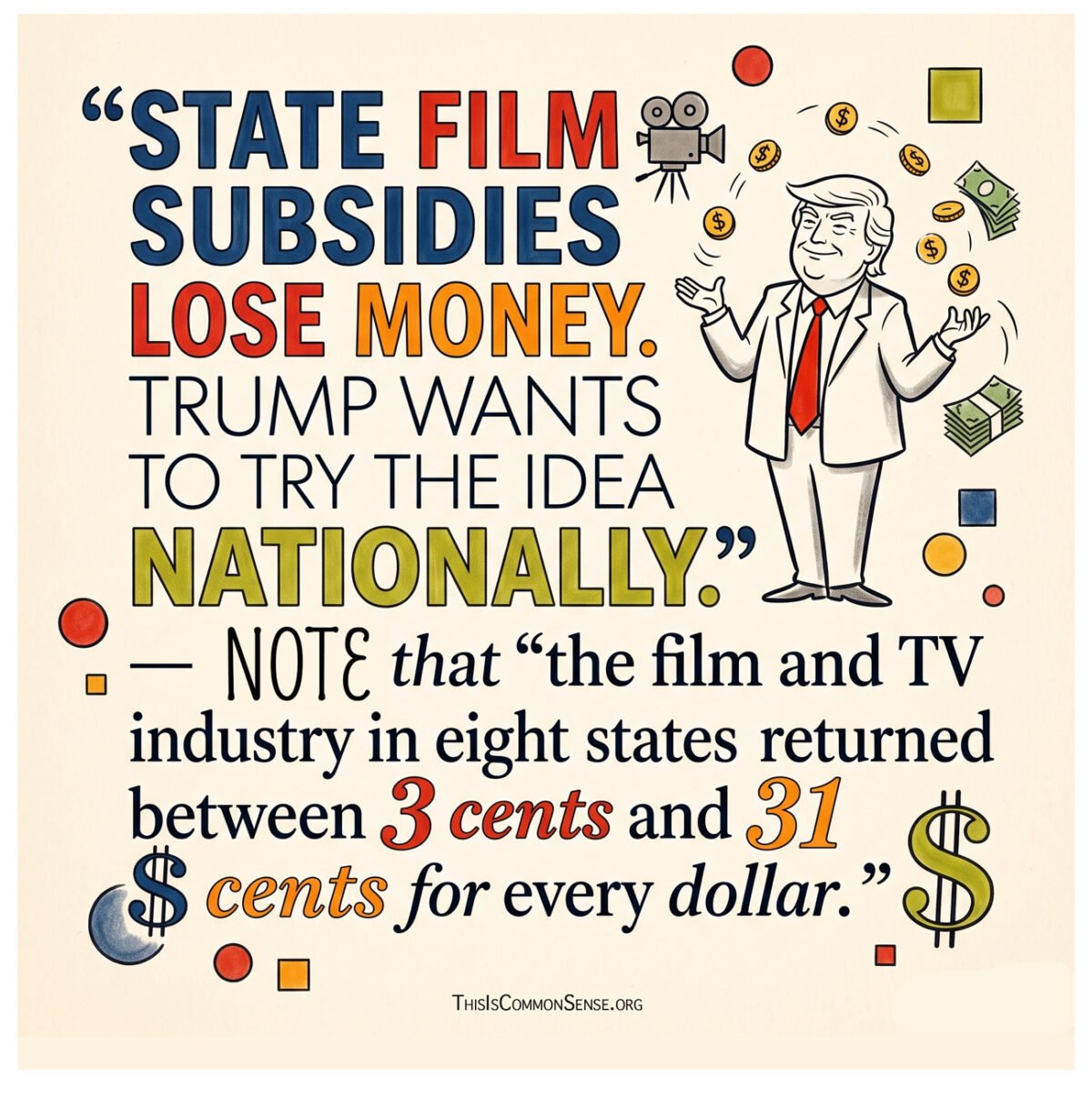 Hollywood, entertainment, Washington DC, democracy, subsidy, tax break
