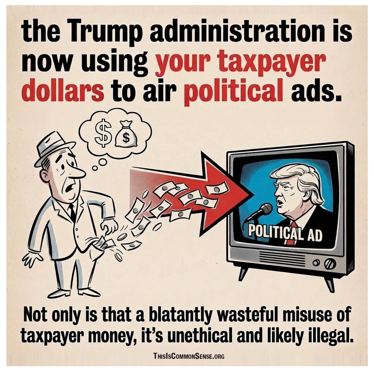 Donald Trump, political advertising, taxes, media